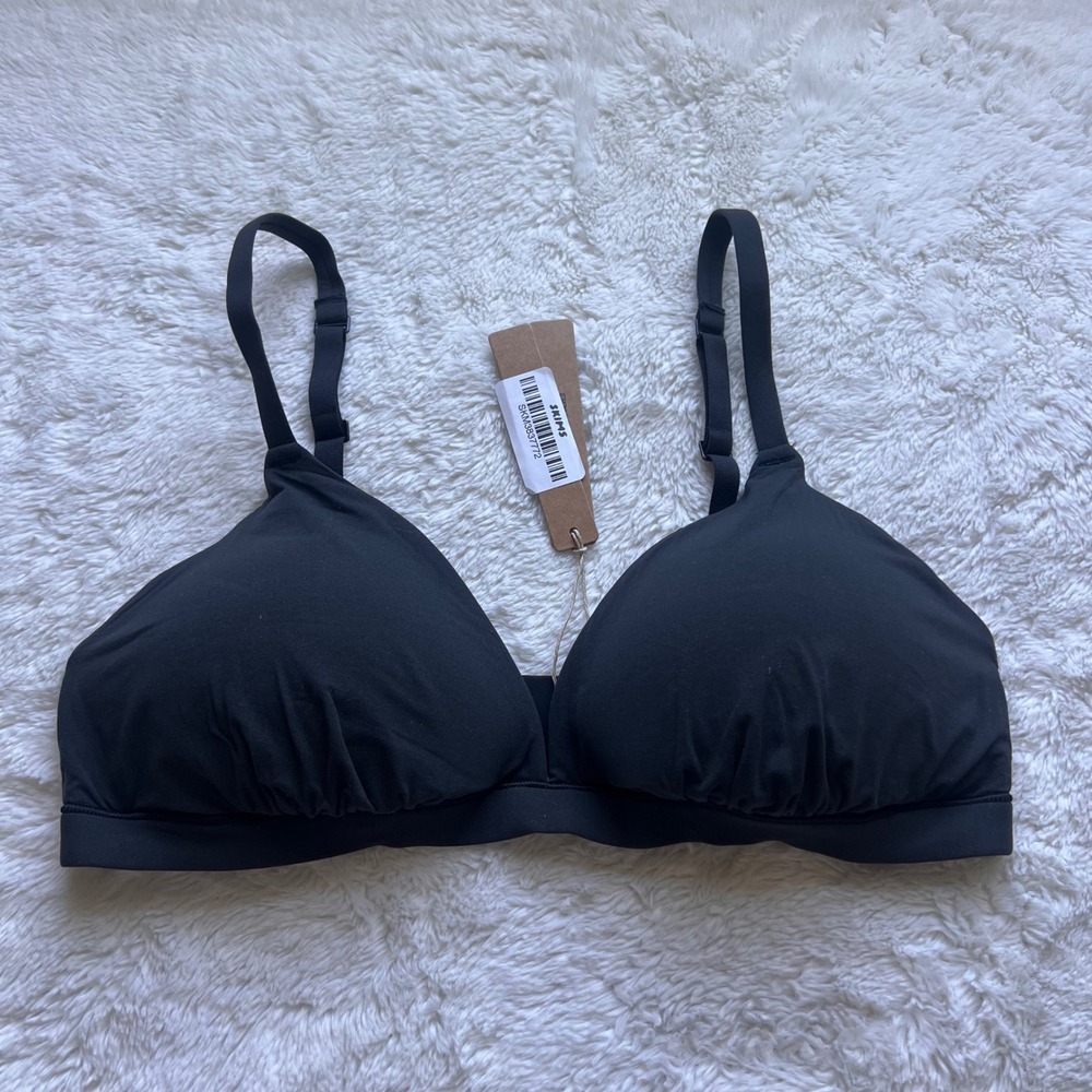 Skims Fits Everybody Mastectomy Triangle Bralette Onyx Black TR-TRI-5790W Medium